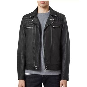 BNWT All Saints Ronver Men’s Leather Moto Jacket